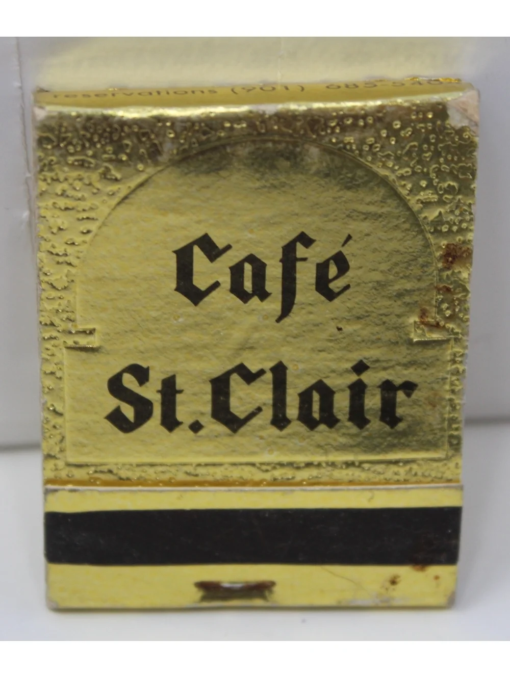 Vintage 60s Gold Matchbook Cafe St. Clair Cloverleaf Shopping Center Memphis, TN